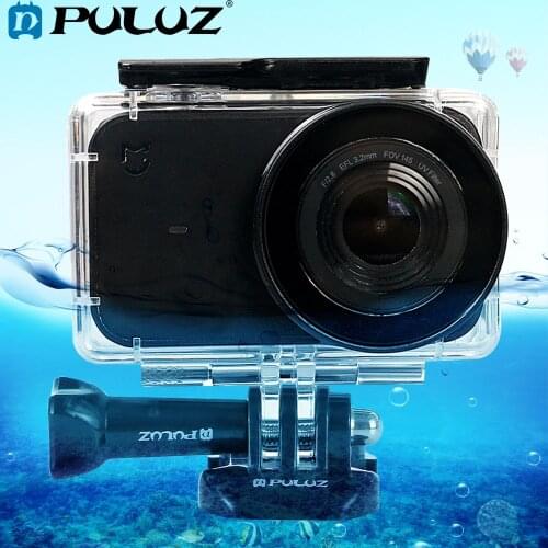 PULUZ 45m Underwater Acrylic Plexiglass Waterproof Housing Diving Case for Xiaomi Mijia Small Camera & Buckle Basic Mount &Screw