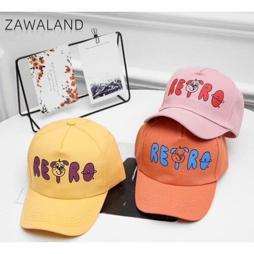 Zawaland 2021 Fashion Baseball Caps Cute Dog Letter Boy Girl Hip Hop Hat Outdoor Street Travel Sun Hat Spring Summer Casual Cap