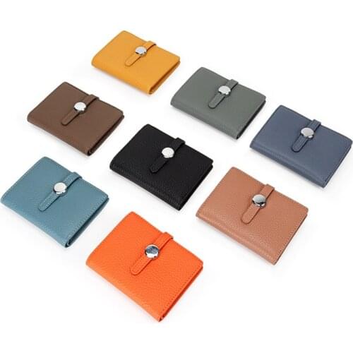 High Quality Genuine Leather Womens Wallets and Purses Small Money Bags 2021 New Clutch Hasp Solid Card Holder Coin Cash Pocket