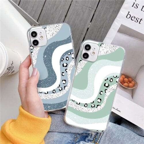 Liquid Swirl Contemporary Abstract in Light Sage Green For iPhone 11 12 Pro XS MAX XR X 7 8 6Plus SE Soft Silicone Phone Cover