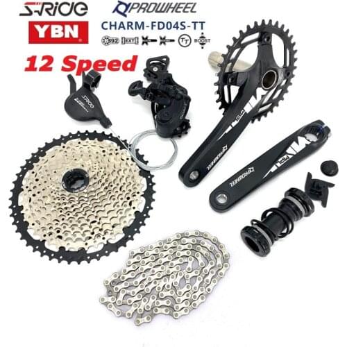 1*12 Speed Mountain Bike Derailleur Suit Prowheel 104BCD Crankset YBN Chain SRIDE Shift Lever Rear Derailleur Cassette Freewheel