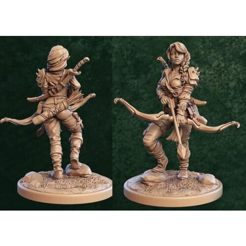 1/32 56mm 1/24 75mm Resin Model Female Girl Archer Hunter Figure Miniatures Sculpture Unpainted RW-047