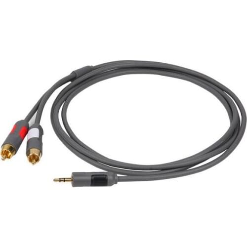 1pcs RCA Cable 2RCA to 3.5 audio cable 3.5mm jack rca aux cable gold-plated double RCA signal line
