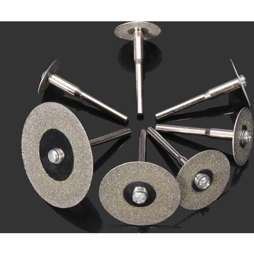 10Pcs 1/8 Inch Shank Sharp Diamond Saw Blade Cutting Discs Wheel Rotary Tool Set Grinding Wheel with Mandrel Drill Bit