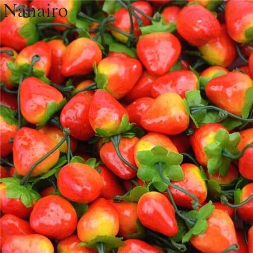 100pcs/lot 3cm Mini Artificial Fruit Foam Strawberry Fake Simulation Fruit Lifelike Home Wedding Party Garden For Decoration
