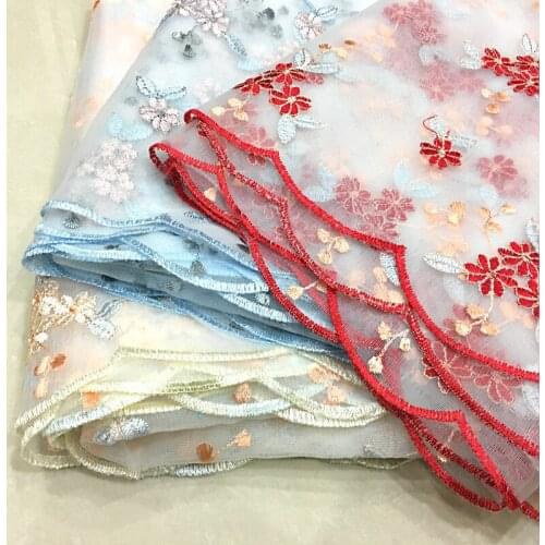 135*100CM prom lady child Dress Applique DIY Headdress scarf veil Embroidered Lace Fabric Patch curtain table cover free ship