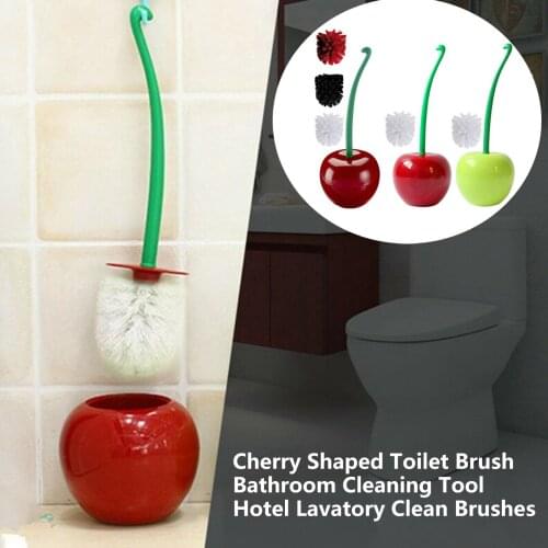 1x TPR soft Fur Toilet Brush With Holder Set Plastic Toilet Bowl Brush Floor-Standing Wall-mounted Bathroom Toilet