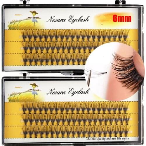 6-14mm Clusters False Eyelashes Grafting Eye Lashes Natural Long Soft Eye Lashes Extension Handmade No Cruelty Eyelashes 60Pcs