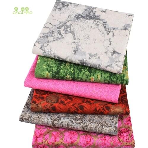 6pcs/Lot,Plain Cotton Fabric,Patchwork Cloth,Bronzing Series Of Handmade DIY Quilting&Sewing Crafts,Bag Textile Material,25x25cm