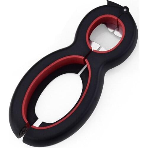 6 in 1 Multi Jar Opener Seal Soda Lid Twist Grips with Instructions Bottle Opener for Chef Kids Kitchen Holiday Party Gift