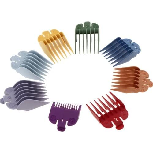 8x Universal Comb Attachment Guard Guides Clip Hair Clipper Set Kit