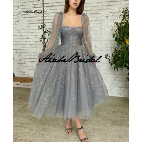 Женские платья ниже колена AizheBridal China At AliExpress