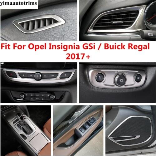 Stainless Steel Accessories For Opel Insignia GSi / Buick Regal 2017- 2021 Head Light Lamp AC Air Gear Shift Speaker Cover Trim