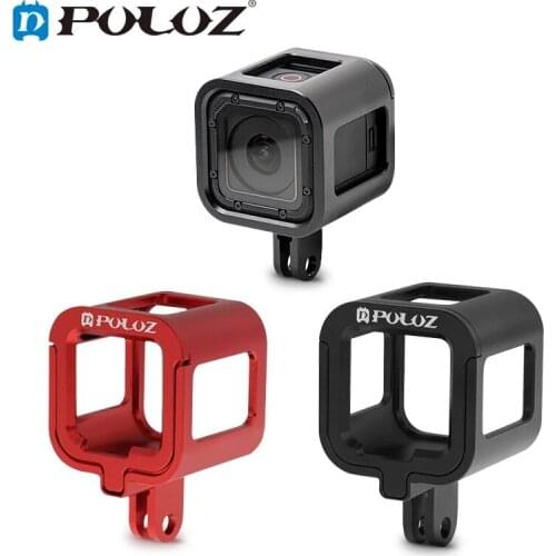 PULUZ For Go Pro Accessories Housing Shell Aluminum Alloy Protective Cage with Insurance Frame for GoPro HERO4 HERO 4 Session