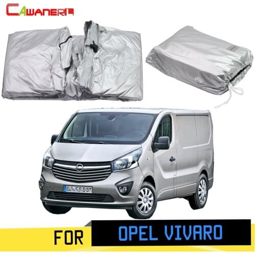 Cawanerl Full Car Cover Anti-UV Sun Shade Rain Snow Scratch Protector MPV Cover Windproof For Opel Vauxhall Vivaro 2001-2019