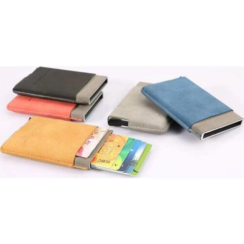 RFID Blocking Automatic Pop-up Credit Card Case Pouch Airtag Wallet Bank Card Holder Business Purse Cash Coin Pocket carteira