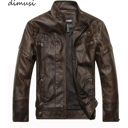 DIMUSI Autumn Winter Mens PU Leather Jacket Motorcycle Leather Coats Male Business Leather Coats jaqueta de couro masculin,TA285