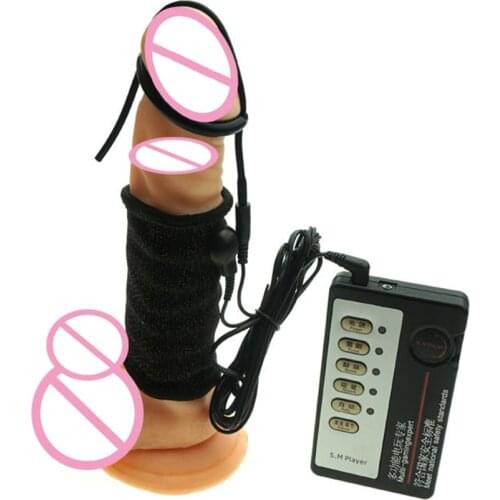 Penis Electro Ring Glans Electric Shock Host and Cable electro shock Medical Themed toys electro stimulation sex toys for TENS