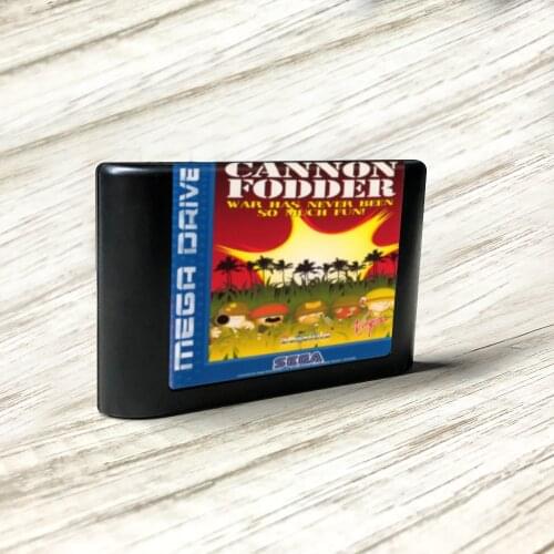 Cannon Fodder - EUR Label Flashkit MD Electroless Gold PCB Card forSega Genesis Megadrive Video Game Console