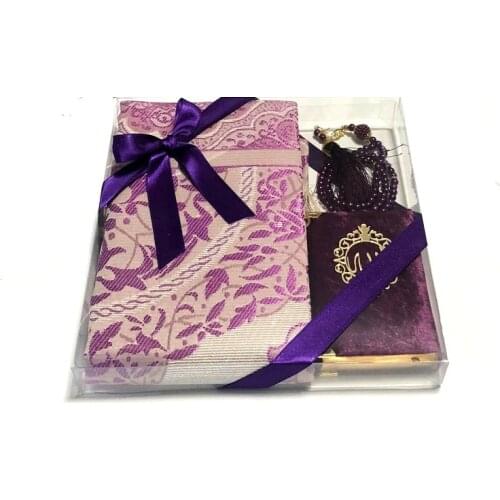 Islamic Gift Box Colorful Prayer Mat Rug Tasbih Quran Unique Prayer Gift Set Islamic Wedding Ramadan Eid al Adha
