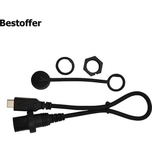 30CM 3A 10Gb/s USB3.1 Type-c Male to Female AUX Flush Panel Mount Extension Cable for Car Truck Boat Motorcycle Dashboard