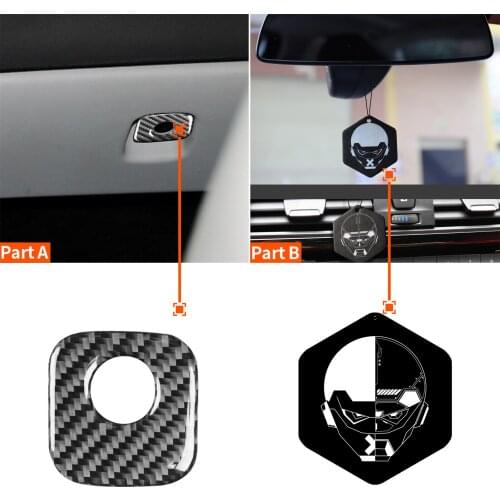 Co-pilot Storage Box Handle Frame Cover Trim Sticker for Chevrolet Corvette C6 2005-2007 Carbon Fiber LHD Decoration Accessories