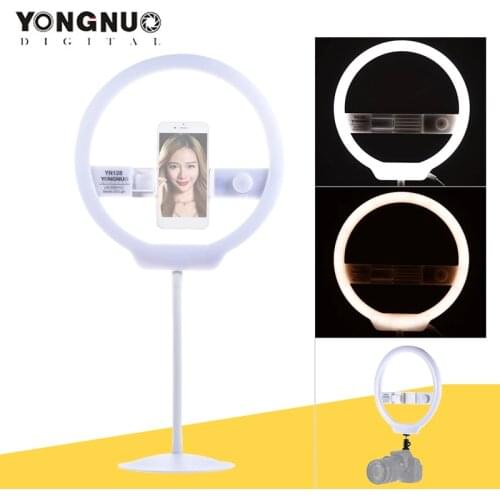 YONGNUO YN128 Selfie Ring Light Camera Photo Studio Phone 128 LED Ring Light 3200-5500K Photography Dimmable Ring Lamp Ringlight