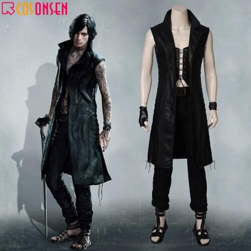 Game Cosplay V Costume Vitale Men Adult Black Outfit Jacket full set all size COSPLAYONSEN