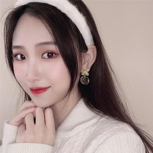 Creative Plant Green Leaf Pattern Drop Earrings Leaves Statement Earrings Lucky Jewelry Gift For Women