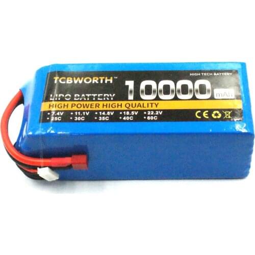 RC LiPo Battery 22.2V 10000mAh 25C 6S Lithium Batteries For RC Airplane Car Boat Drone Tank Helicopter Multi Axis Aircraft