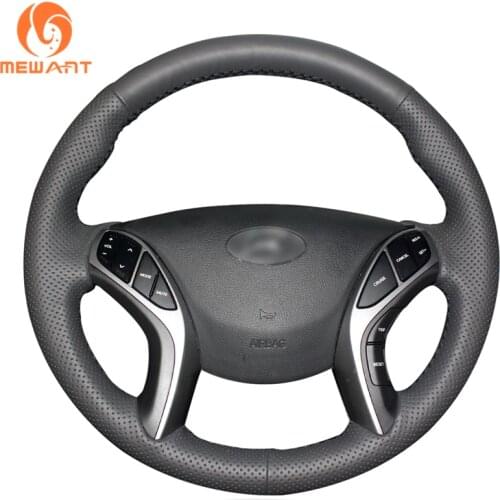 MEWANT Black Artificial Leather Car Steering Cover for Hyundai i30 Elantra GT Elantra Coupe 2011 2012 2013-2014 2015 2016-2017