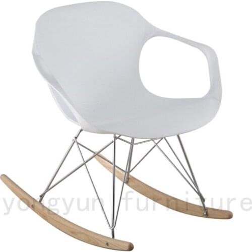 Minimalist modern Living Room Furniture for Home Balcony rocking chair Plastic steel wood minimalist modern leisure chair