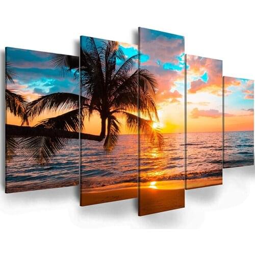 5 panel Diamond Painting Camel Castle 5d diy diamond Embroidery full round square Mosaic snow mountain horse wall art