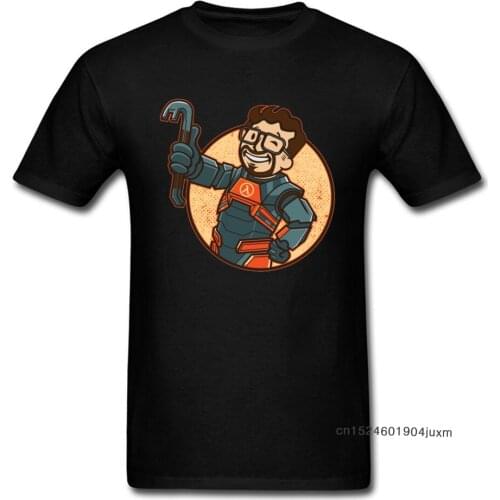 Summer T Shirts Fallout 4 76 5 Men T-shirt Lambda Boy 100% Cotton Fabric Male Tees Personalized Short Sleeve Tops Free Shipping