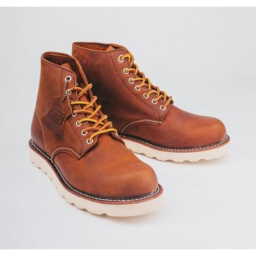 Mens Rugged American Boot Genuine Leather Chukka Boot