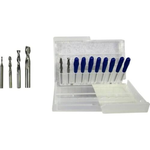 14pcs 3.175mm PCB Drilling Kits Drill Engraving Tools V Shape Flat Bottom Knife Bits for CNC Cutting Machine