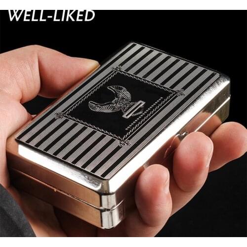 New 1pcs Metal Cigarette Case With Paper Holder Tobacco Box Humidor Container Elegant Smoking Pipe Tool Portable Wholesale