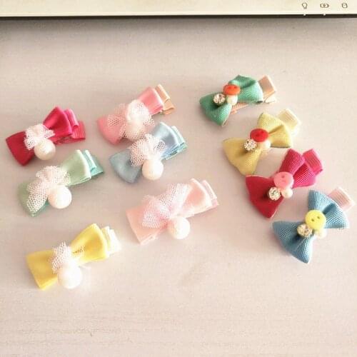 New Dog Bows Pet Hair Bows Lovely double bowknot hairpin Dog Hair Accessories Hair Pet Grooming Products 5pcs/lot