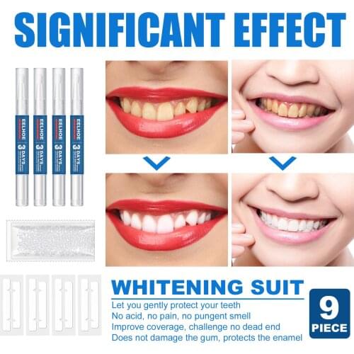White Teeth Set 4pcs Teeth Whitening Pen Cleaning Serum Plaque Stains Remover Teeth 4 Pairs Teether Teeth Whitening Strips