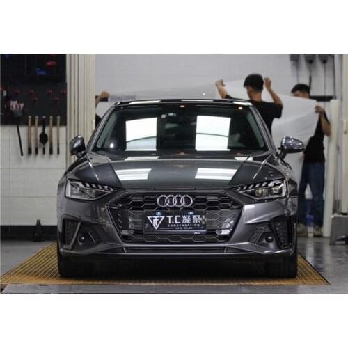 Suitable for Audi 20 A4 Black Warrior Enveloping Honeycomb Middle Net Front Blackening Fog Lamp Frame S4 Rear Lip Trim