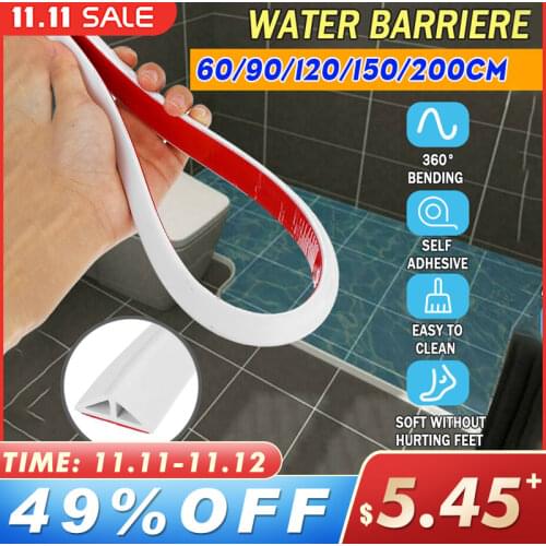 Bathroom Water Stopper Blocker Threshold Water Dam Shower Barrier Retention System Dry&Wet Separation Flood Barrier Rubber Dam