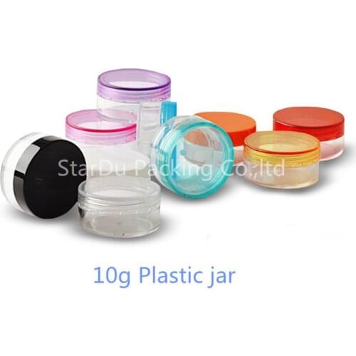 800PCS 10g Clear Plastic Cosmetic Jar, Used As Promotion Cream Glitters Sample Packaging Wholesale