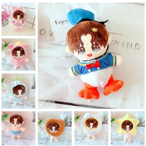 Q version of the cartoon star human doll 15cm exo Wang Yibo cotton doll plush toy can be changed accessories