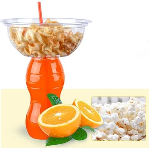 10pcs Net red creative milk tea juice ice coffee cold drinks plastic cups cinema party favors snack popcorn fruits clear bowl
