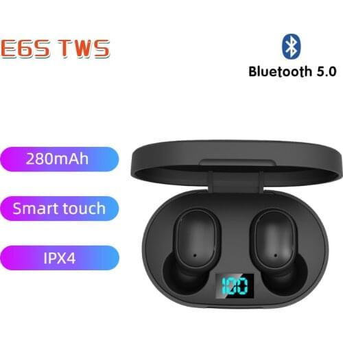 E6S TWS Bluetooth Earphone Wireless Headphones 5.0 LED Display Button Control Earbuds Waterproof Noise Cancelling Headset PK i7S