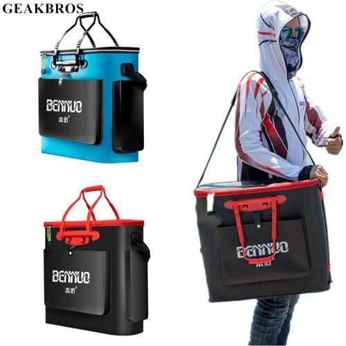 Thicken Fishing Bucket EVA Fish Bag Multifunctional Folding Live Fishing Box Outdoor Camping Fishing Tackle Fishbox Gear Bag