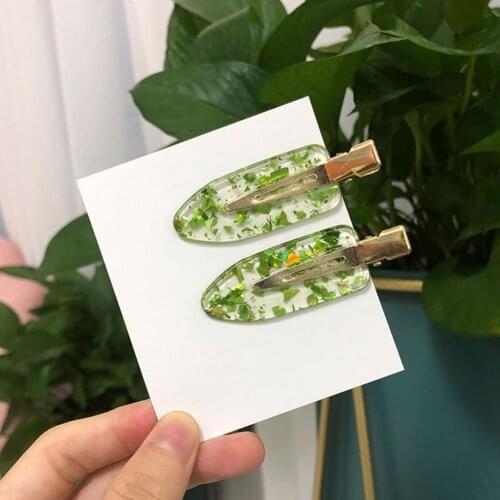 1Pair Premium Women Side Clip Toothless Decorative Exquisite Flat Leaves Hair Clip Side Clip for Washing Face