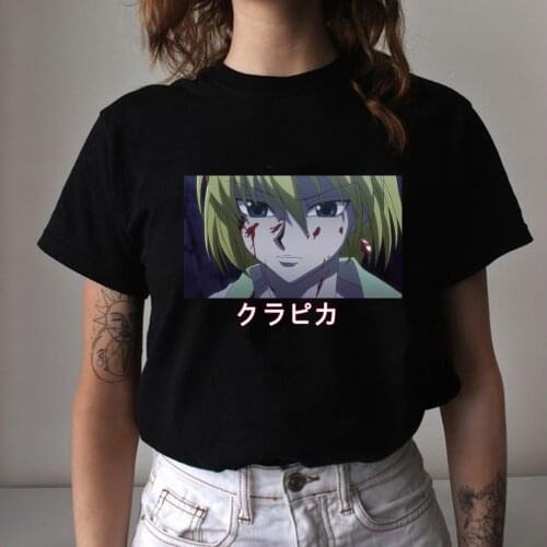 Harajuku Anime Hunter X Hunter T Shirt Women Kurapika Eyes Tshirt Funny T-shirt Cute Anime Top Tee Female