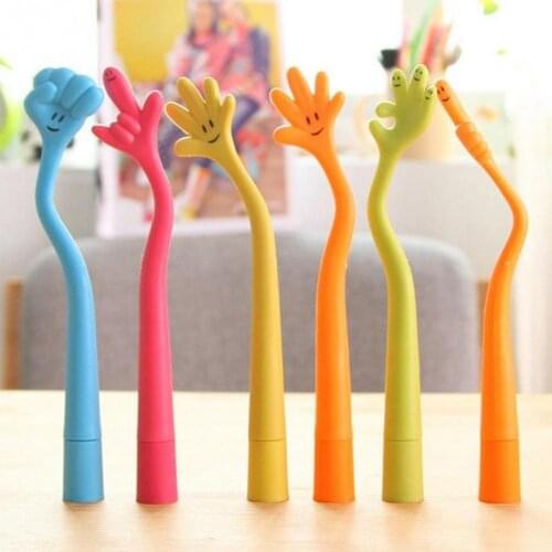 1 PCS Funny Ballpoint Pen Expressive Finger Cartoon Writing Ball Pen Creatively Hand Flexible Bendable Stationery