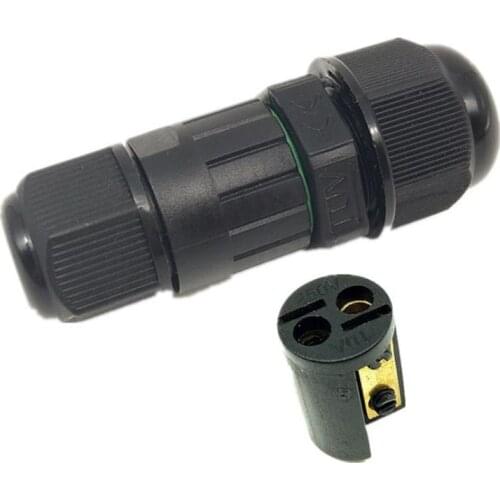 1pcs IP68 2 Pins Waterproof Straight Connector Cable Fireproof Antiflaming Joint Wire Junctor For Outdoor Plug Socket